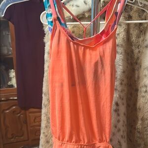 ZeroXposur Kids Tank Top - Orange with Multicolor Straps